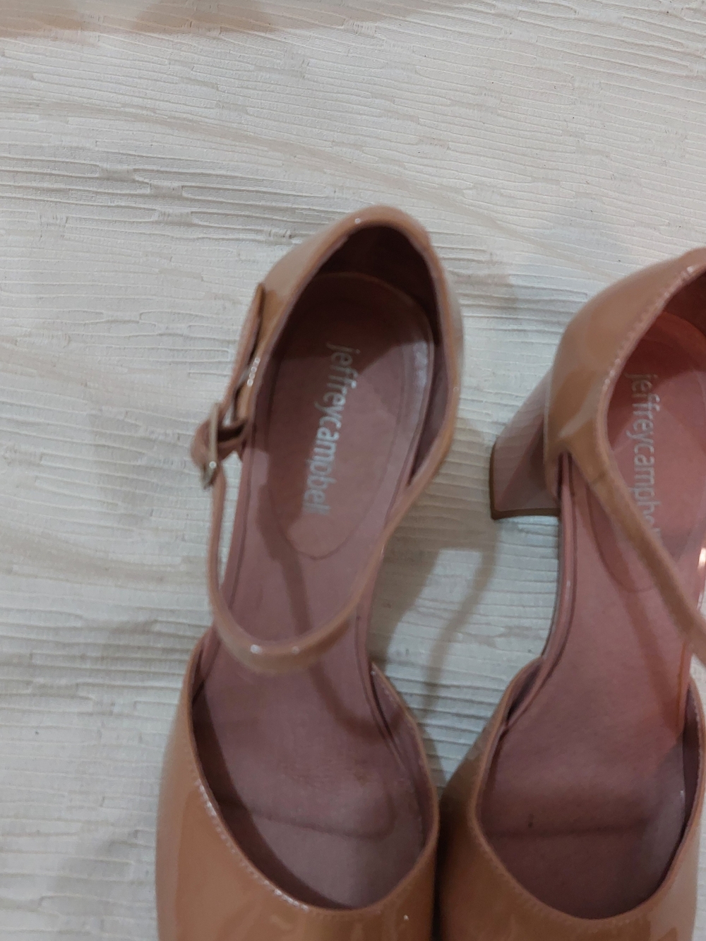 Jeffrey Campbell Nude & Blush Patent Mary Jane Block Heels Size 8 - Picture 8 of 9
